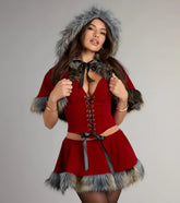 Little Red Velvet Hooded Cape